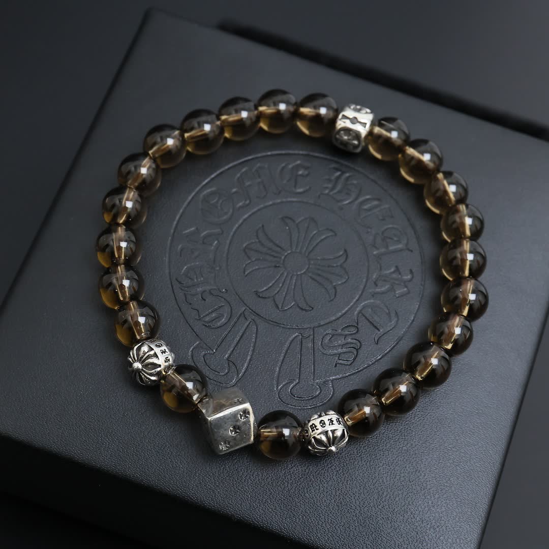 Chrome Hearts Beaded Bracelet with Silver Accents